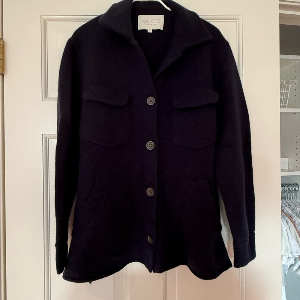 NakedCashmere Navy Cashmere Sweater Jacket